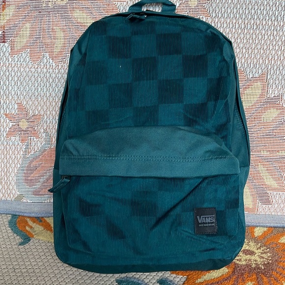 Vans Handbags - Vans Deana III Corduroy Checkerboard Backpack, Green

NWT